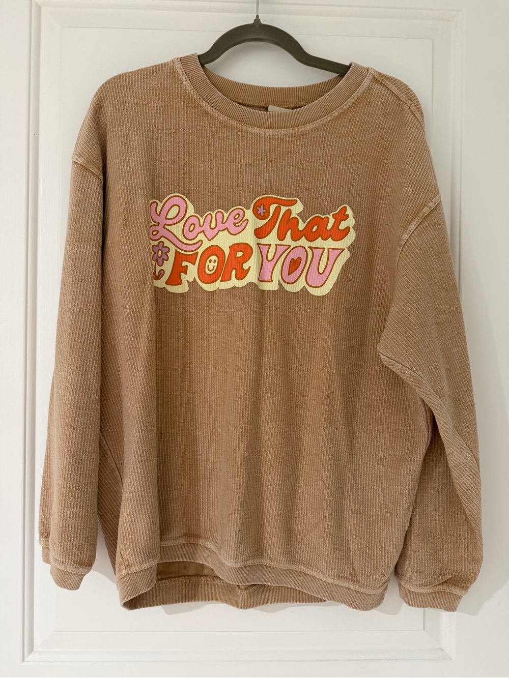 Cozy Tan 'Love That For You' Graphic Sweater
